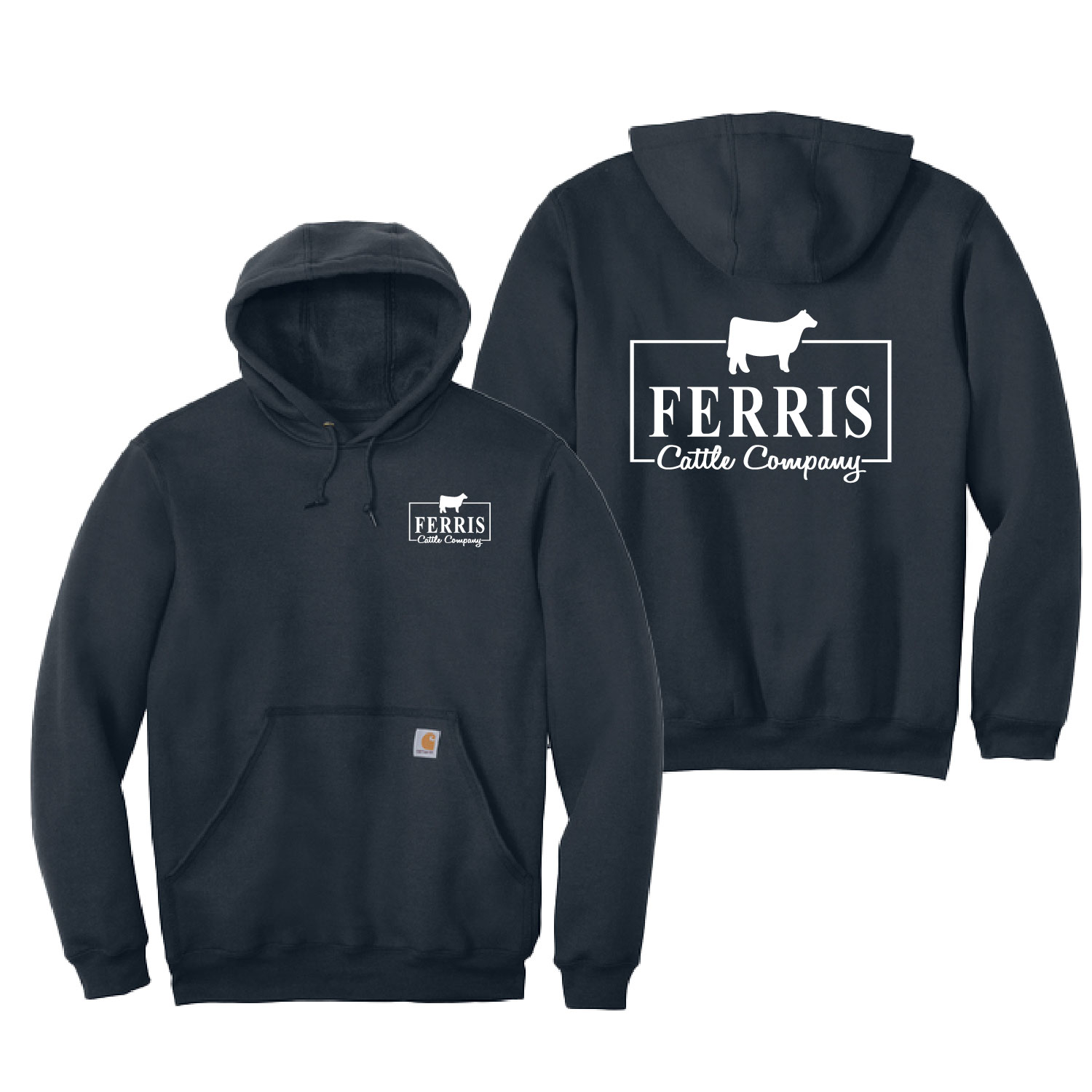 Ferris Cattle Company Official Merch Store - Carhartt Hooded Sweatshirt - New Navy
