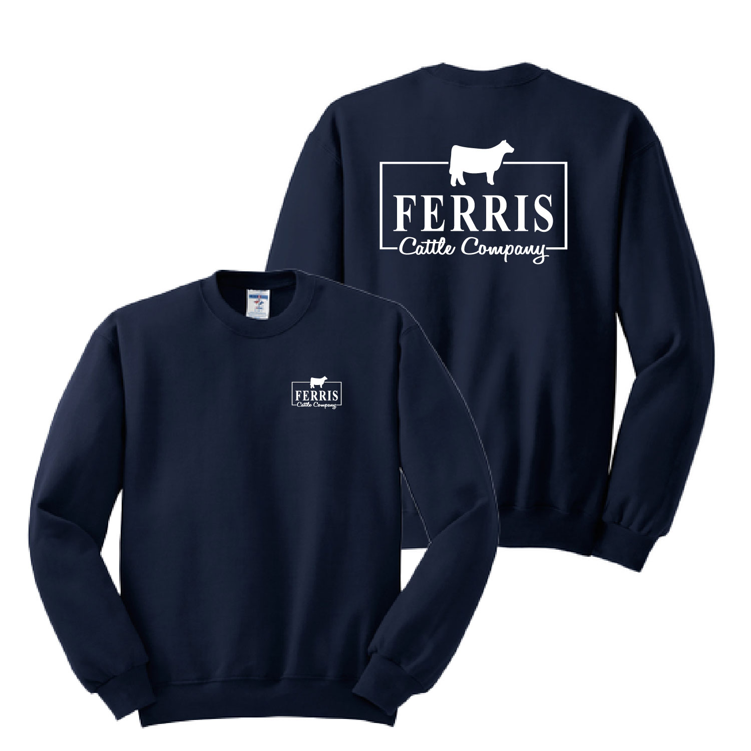 Ferris Cattle Company Official Merch Store - Cotton Crewneck - Navy - Image 2