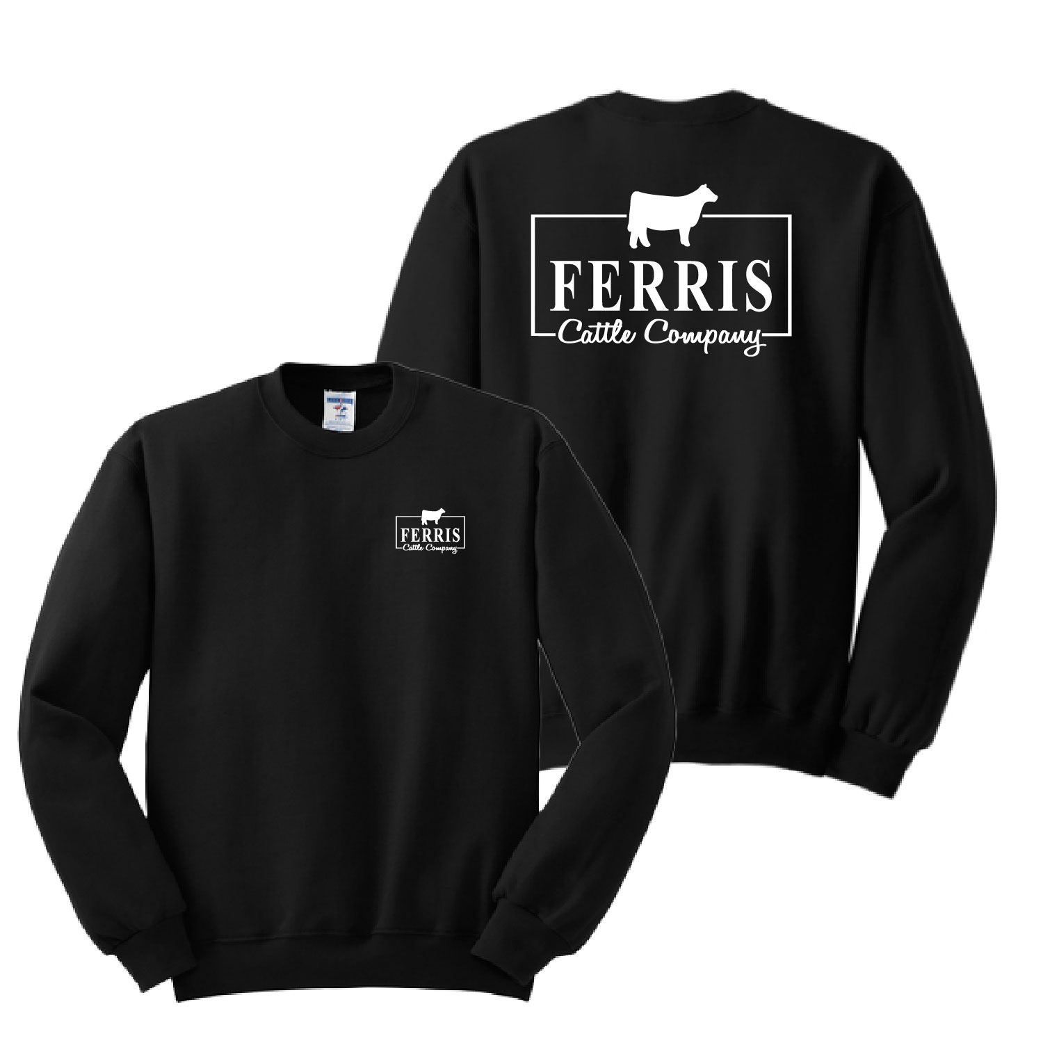Ferris Cattle Company Official Merch Store - Cotton Crewneck - Black - Image 2