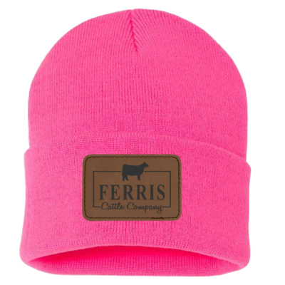 Ferris Cattle Company Official Merch Store – Cuffed Beanie – Neon Pink product image