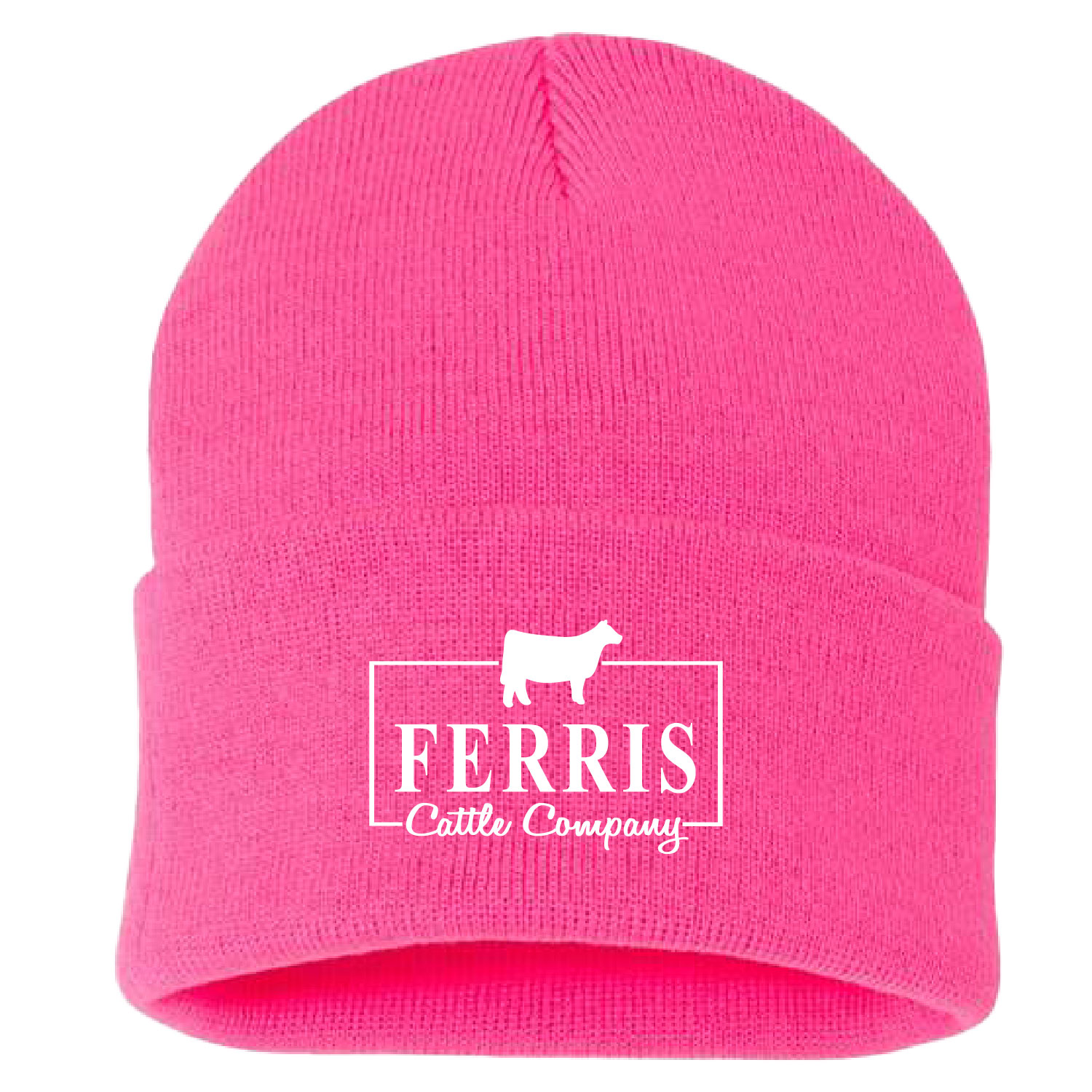 Ferris Cattle Company Official Merch Store - Cuffed Beanie - Neon Pink - Image 4