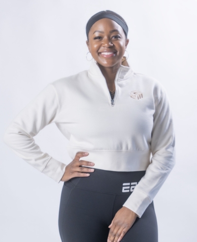 E2M – All NEW! Ladies Fleece Quarter Zip – Gardenia- EMBROIDERED Cube Design product image