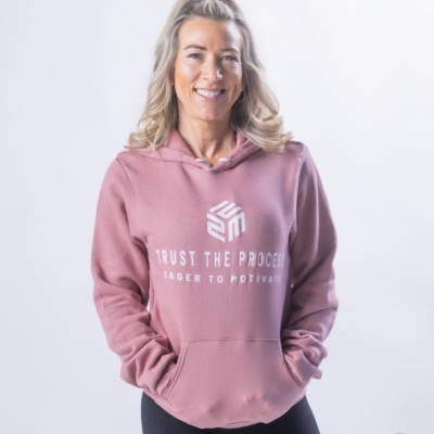 E2M - All NEW! Cotton Hooded Sweatshirt- Mauve