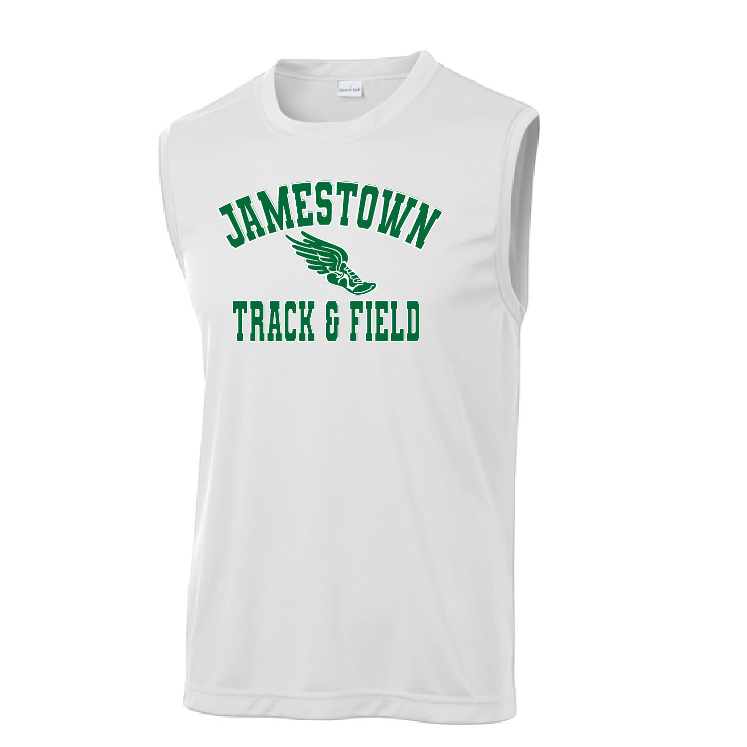 Jamestown Track – Sleeveless Tee POLY – White product image