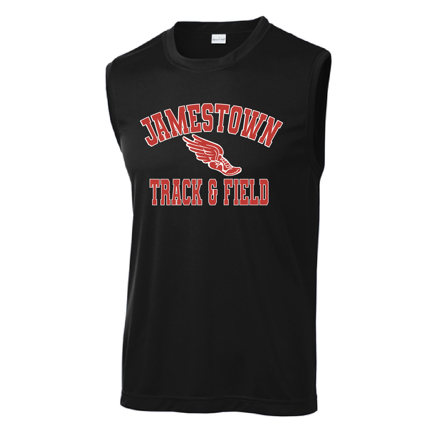 Jamestown Track – Sleeveless Tee POLY – Black product image
