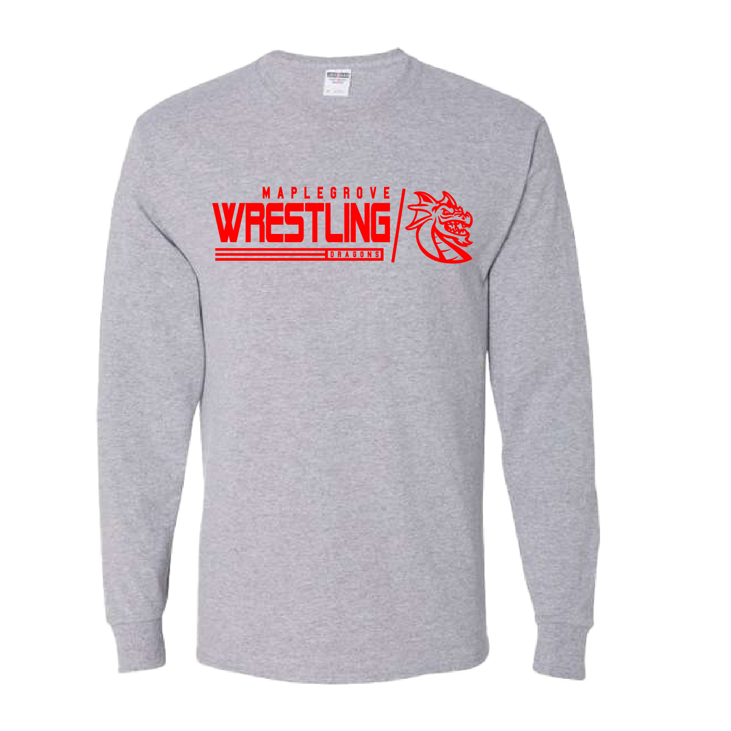 Maple Grove Wrestling – Cotton Long Sleeve Shirt – Athletic Heather product image