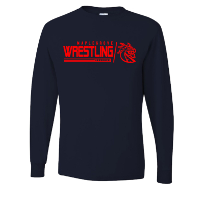 Maple Grove Wrestling – Cotton Long Sleeve Shirt – Black product image