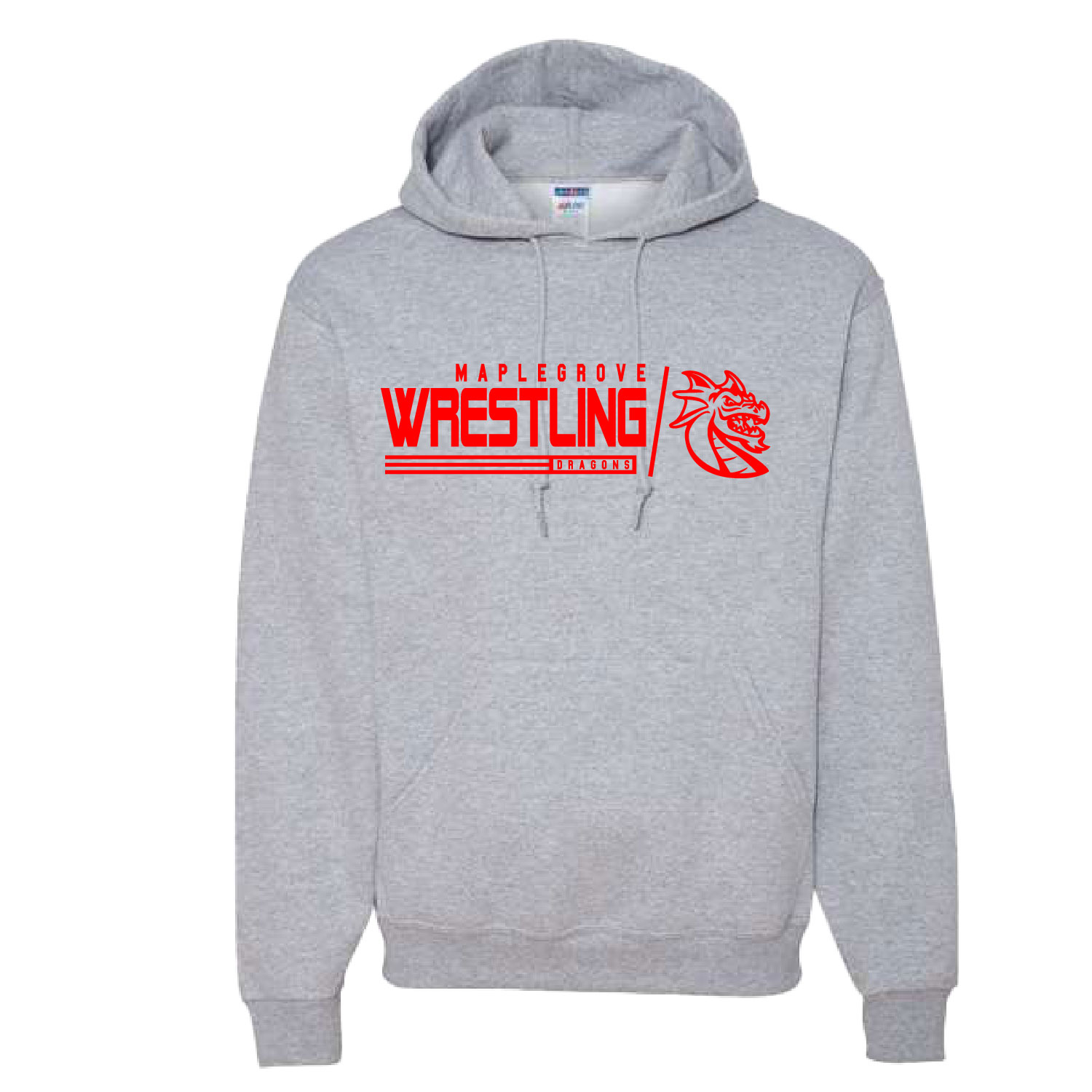 Maple Grove Wrestling - Cotton Hooded Sweatshirt - Athletic Heather