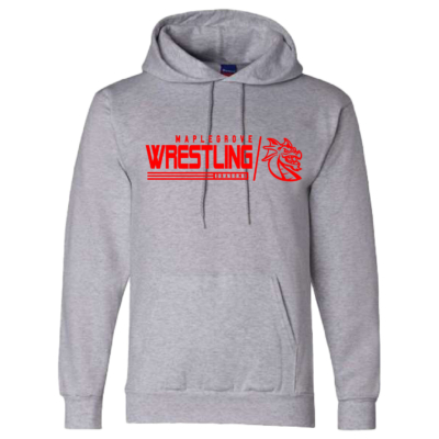 Maple Grove Wrestling -Cotton Hooded Champion Sweatshirt – Light Steel product image