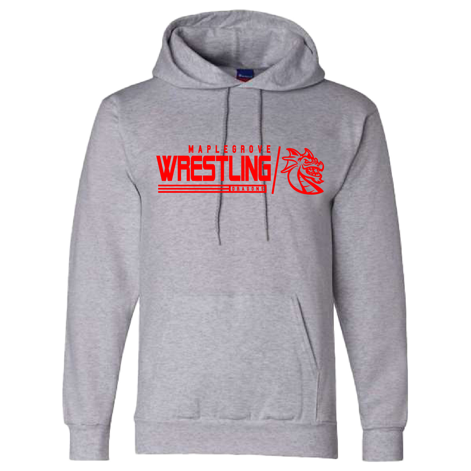 Maple Grove Wrestling -Cotton Hooded Champion Sweatshirt – Light Steel product image