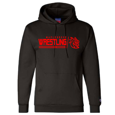 Maple Grove Wrestling -Cotton Hooded Champion Sweatshirt – Black product image