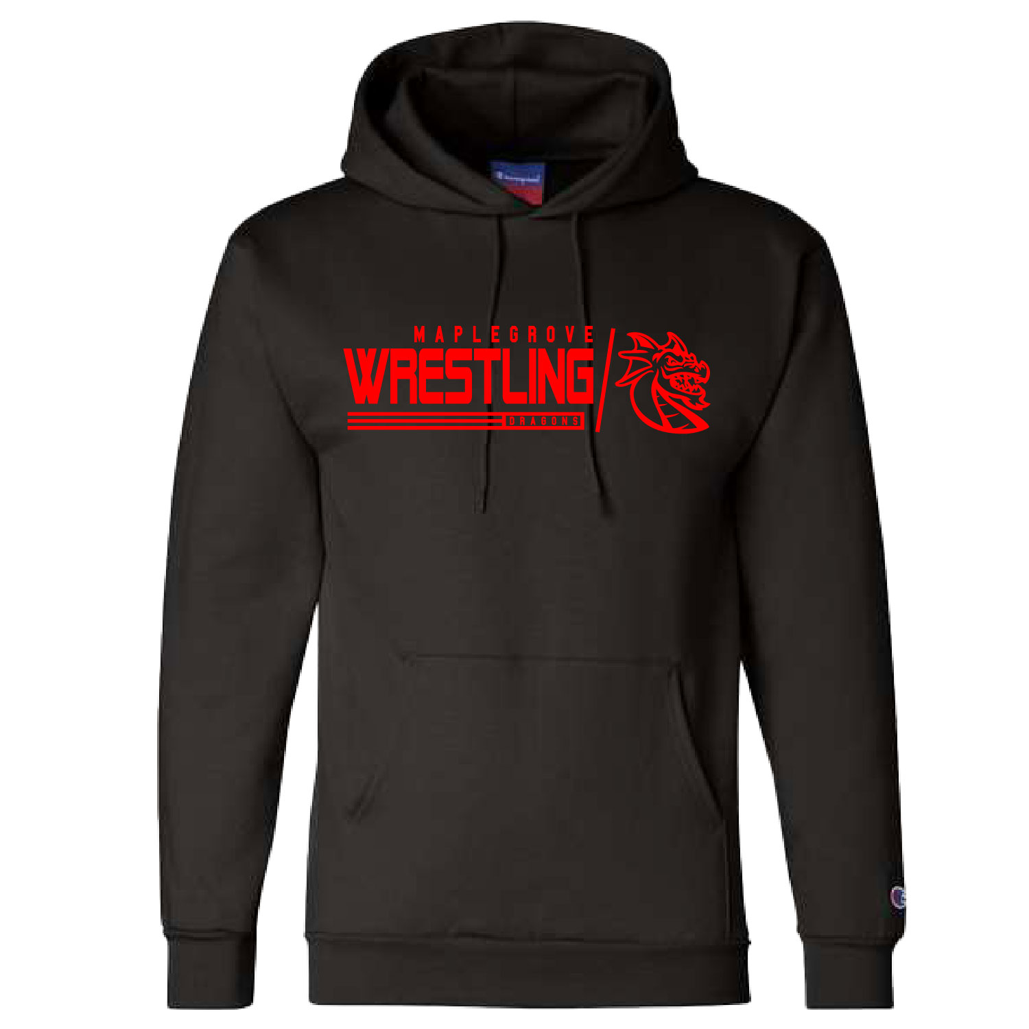 Maple Grove Wrestling -Cotton Hooded Champion Sweatshirt – Black product image