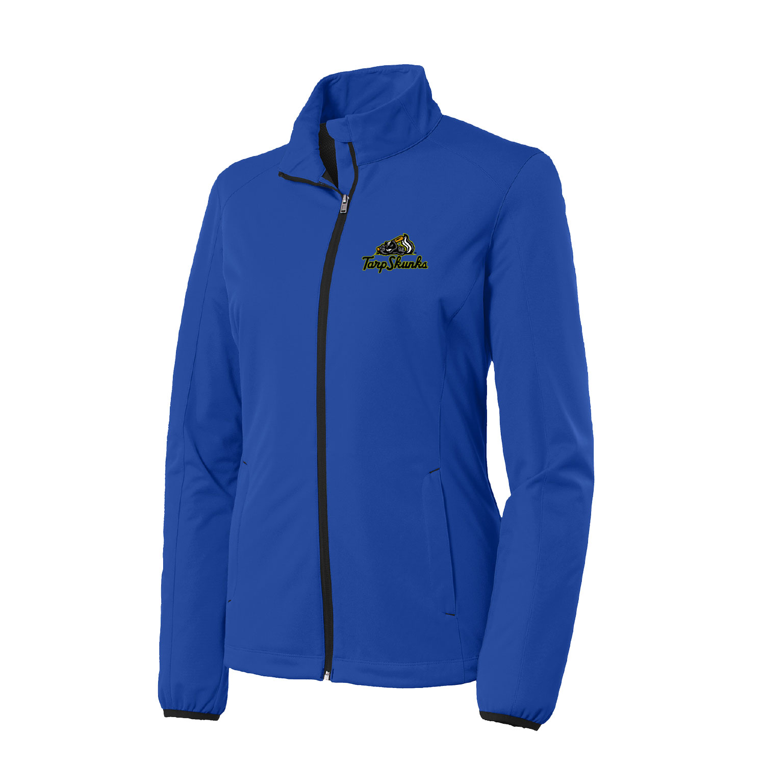 Jamestown Tarp Skunks -Ladies Soft Shell Jacket – Royal EMBROIDERED product image
