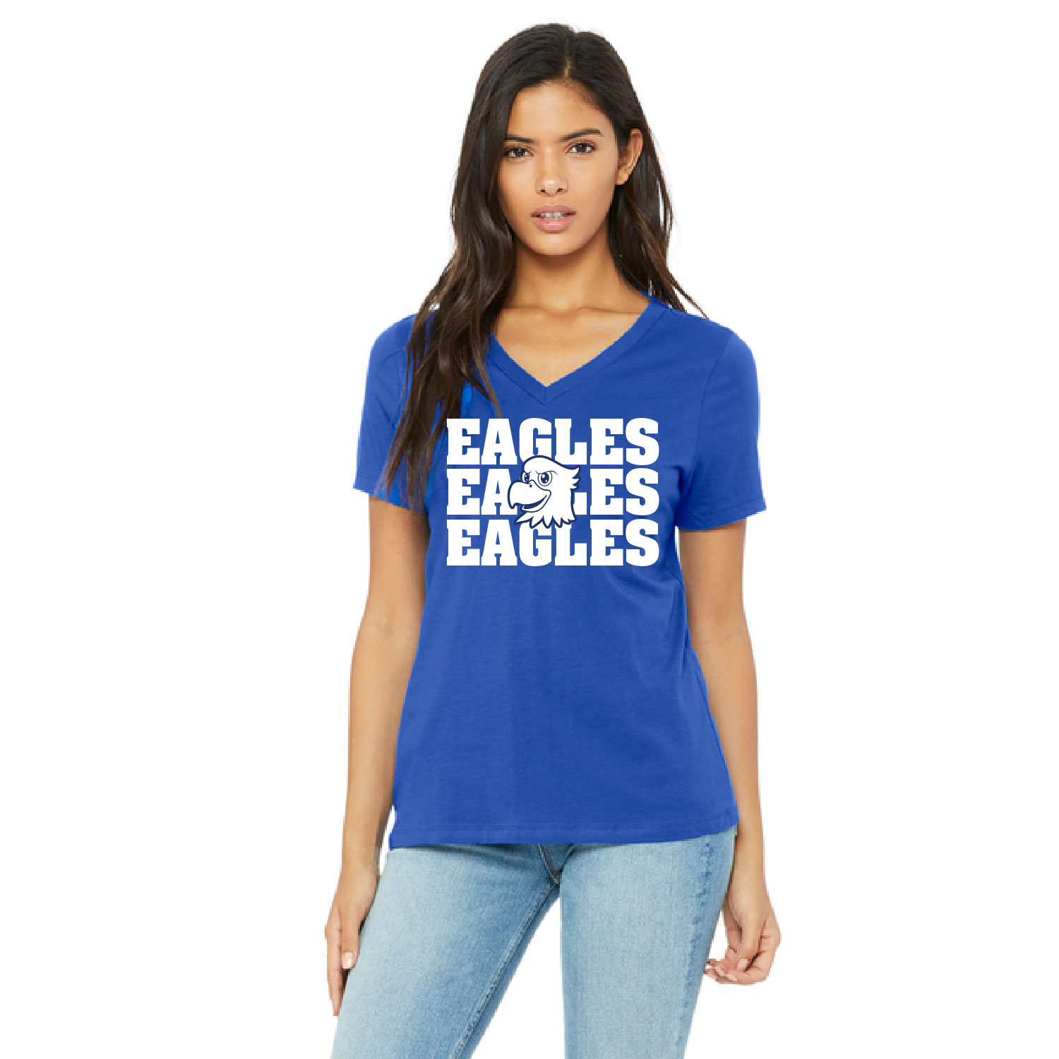 Ripley School Spirit – Ladies VNeck Short Sleeve Shirt – Royal product image