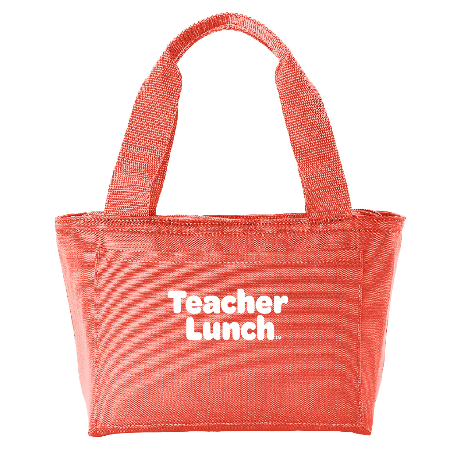 Teacher Lunch TM Official Merch Store: Insulated Lunch Tote - EMBROIDERED - Coral