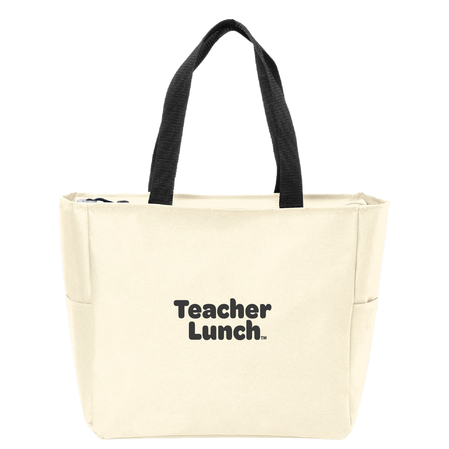 Teacher Lunch TM Official Merch Store: Essential Zip Tote - EMBROIDERED - Stone