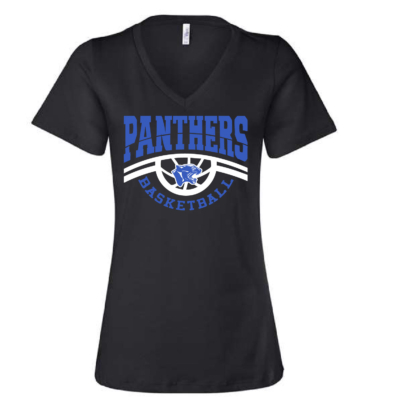Panama Basketball – Ladies VNeck Short Sleeve Shirt – Black product image