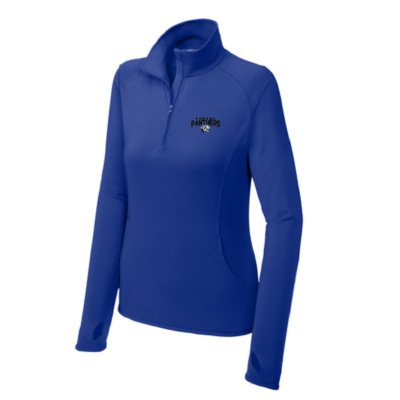 Panama Basketball – Ladies Poly/Spandex Quarter Zip – Royal- EMBROIDERED product image