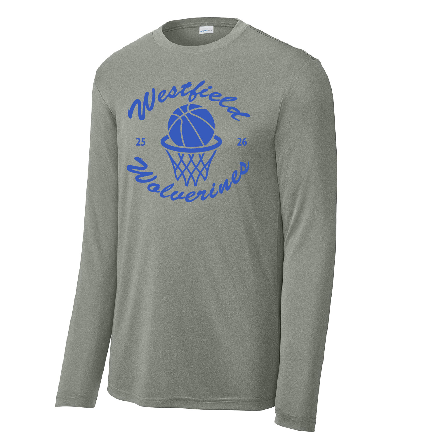 Westfield Basketball - POLY Long Sleeve Shirt - Grey Concrete Heather - Image 2