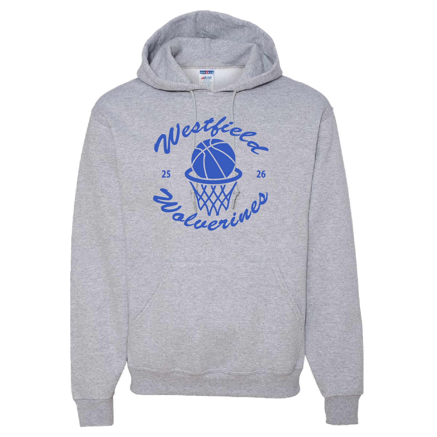 Westfield Basketball - Cotton Hooded Sweatshirt - Athletic Heather - Image 2