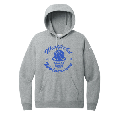 Westfield Basketball - NIKE Ladies Club Fleece Hooded Sweatshirt - Dark Gray Heather