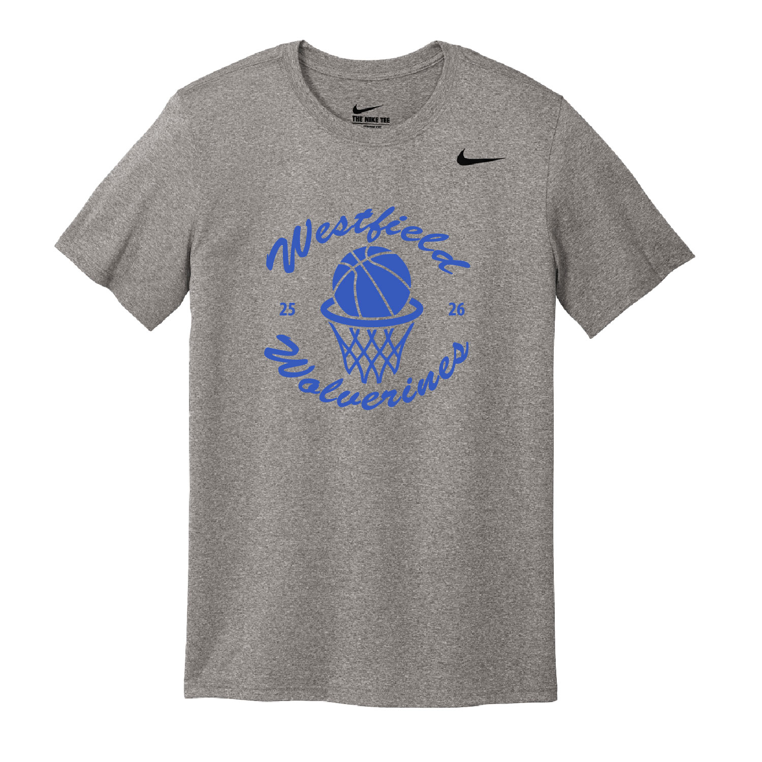Westfield Basketball - NIKE T-Shirt - Carbon Heather - Image 2