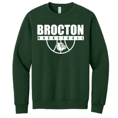 Brocton Basketball - Cotton Crewneck Sweatshirt - Forest Green