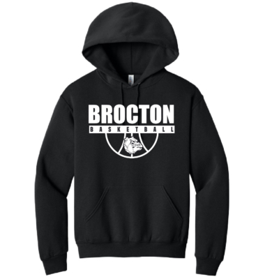 Brocton Basketball - Cotton Hooded Sweatshirt - Black