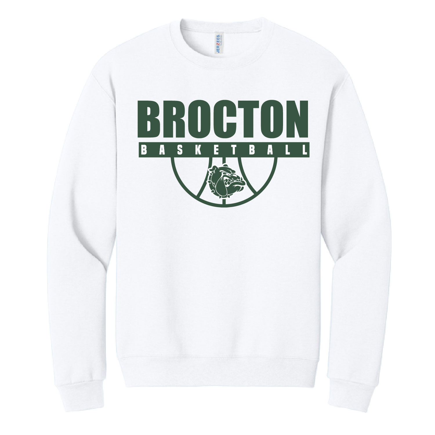 Brocton Basketball – Cotton Crewneck Sweatshirt – White product image