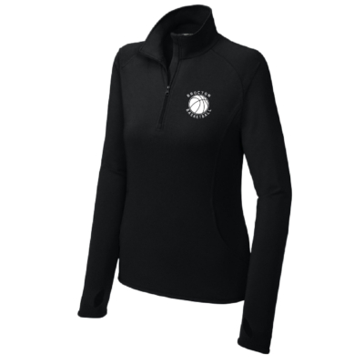 Brocton Basketball - Ladies Poly Quarter Zip - Embroidered - Black
