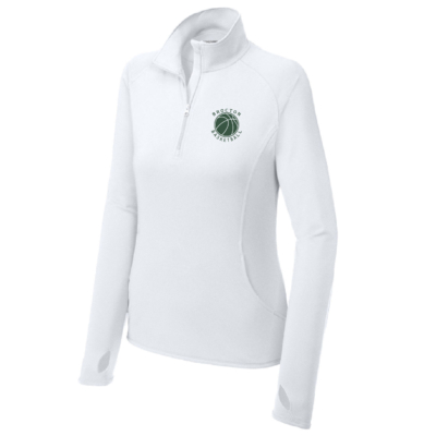 Brocton Basketball - Ladies Poly Quarter Zip - Embroidered - White