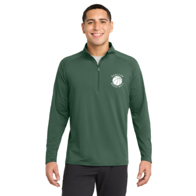 Brocton Basketball - Poly Quarter Zip - Embroidered - Forest Green