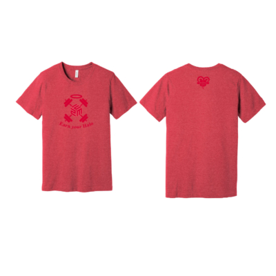 February Flash Sale Heartest Yard – Bella Ring Spun Cotton Short Sleeve Shirt – Heather Red product image