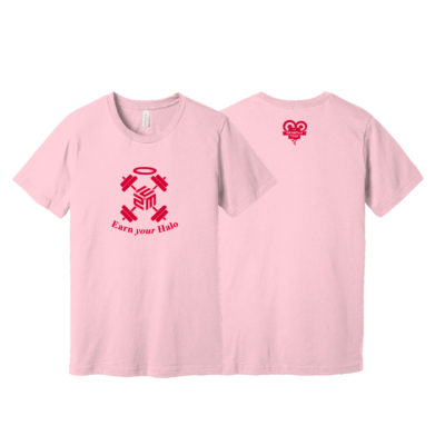 February Flash Sale Heartest Yard - Bella Ring Spun Cotton Short Sleeve Shirt - Pink