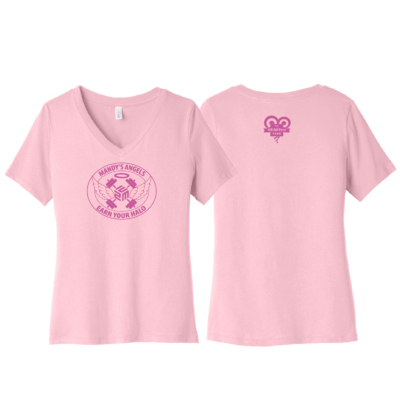 February Flash Sale Heartest Yard - Bella Ring Spun Ladies V-Neck Short Sleeve Shirt - Pink