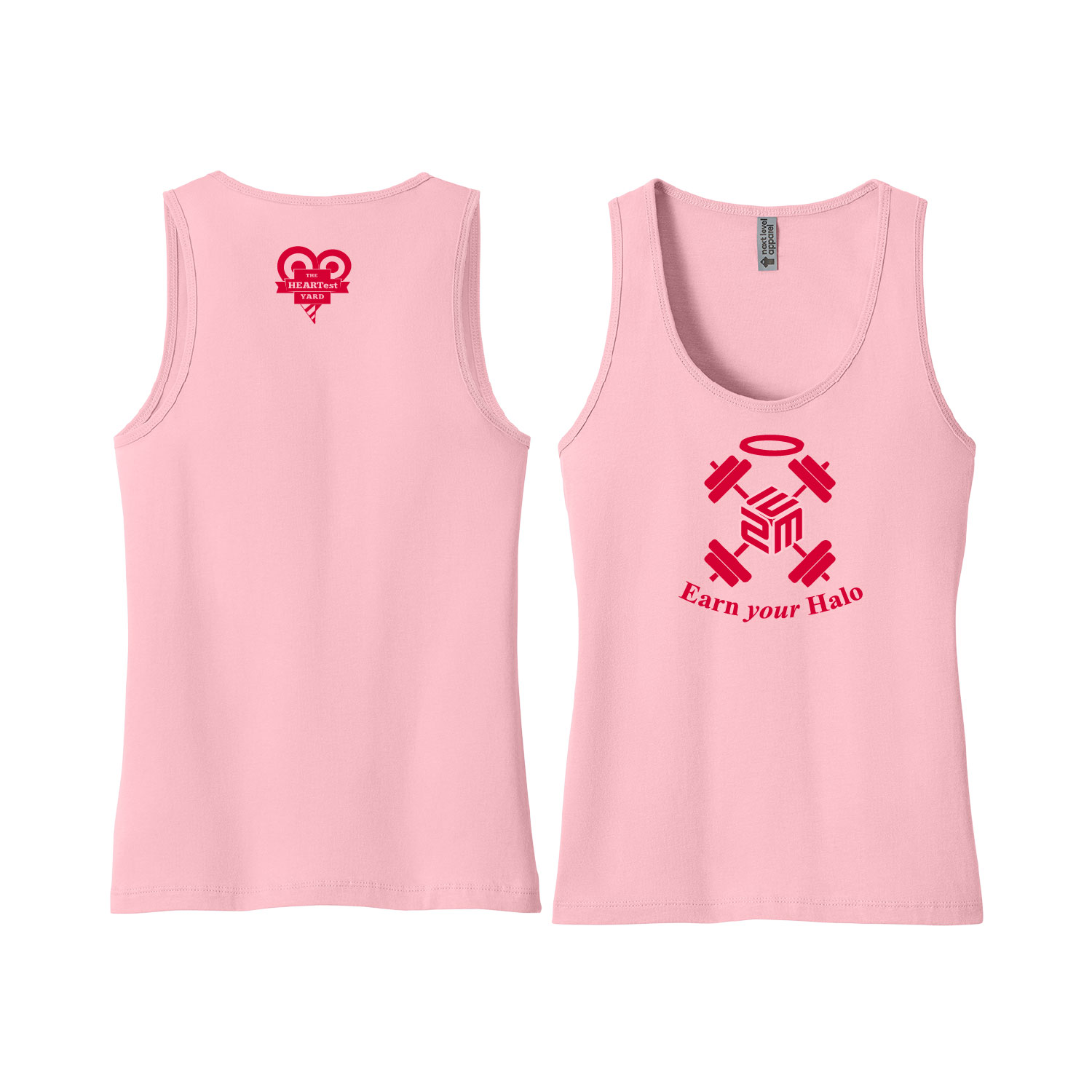 February Flash Sale Heartest Yard - Ladies Cotton Tank Top - Pink - Image 3