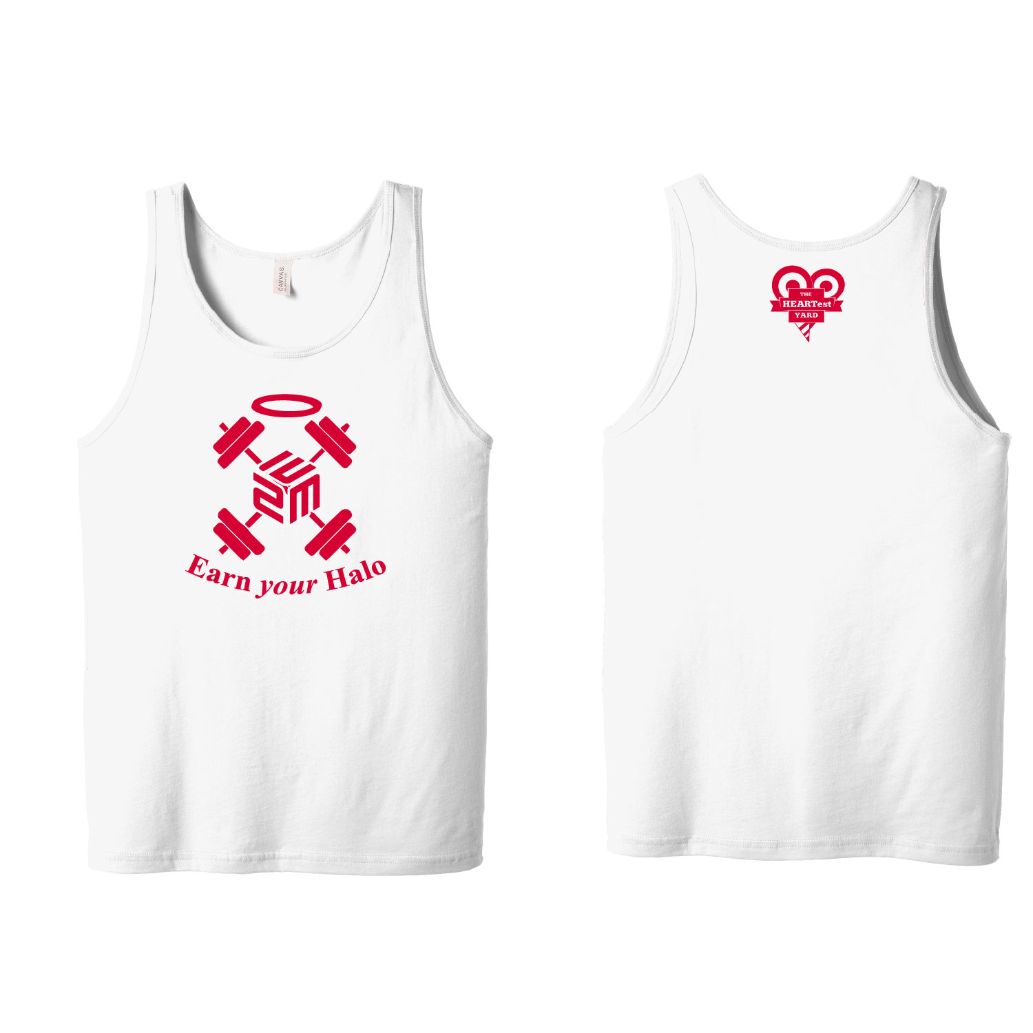 February Flash Sale Heartest Yard - Unisex Cotton Tank Top - White - Image 2