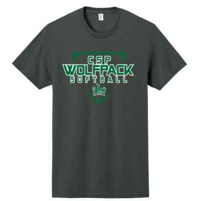CSP Softball - Cotton Short Sleeve Shirt - Charcoal Grey
