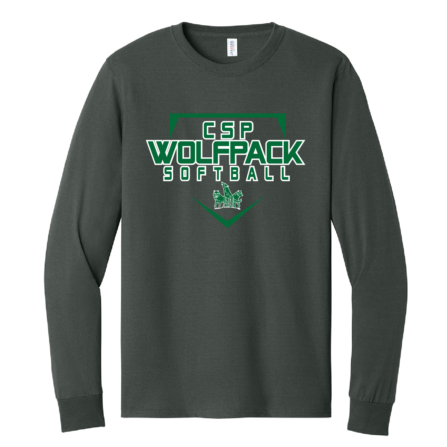 CSP Softball – Cotton Long Sleeve Shirt – Charcoal Grey product image