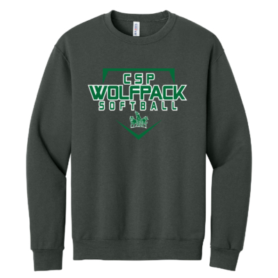 CSP Softball - Cotton Crew Sweatshirt- Charcoal Grey