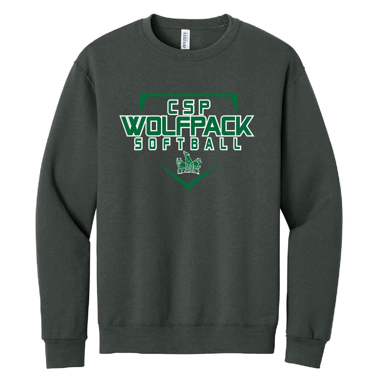 CSP Softball – Cotton Crew Sweatshirt- Charcoal Grey product image