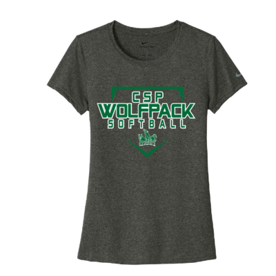 CSP Softball – Ladies Nike Swoosh Short Sleeve Shirt – Dark Smoke Heather product image