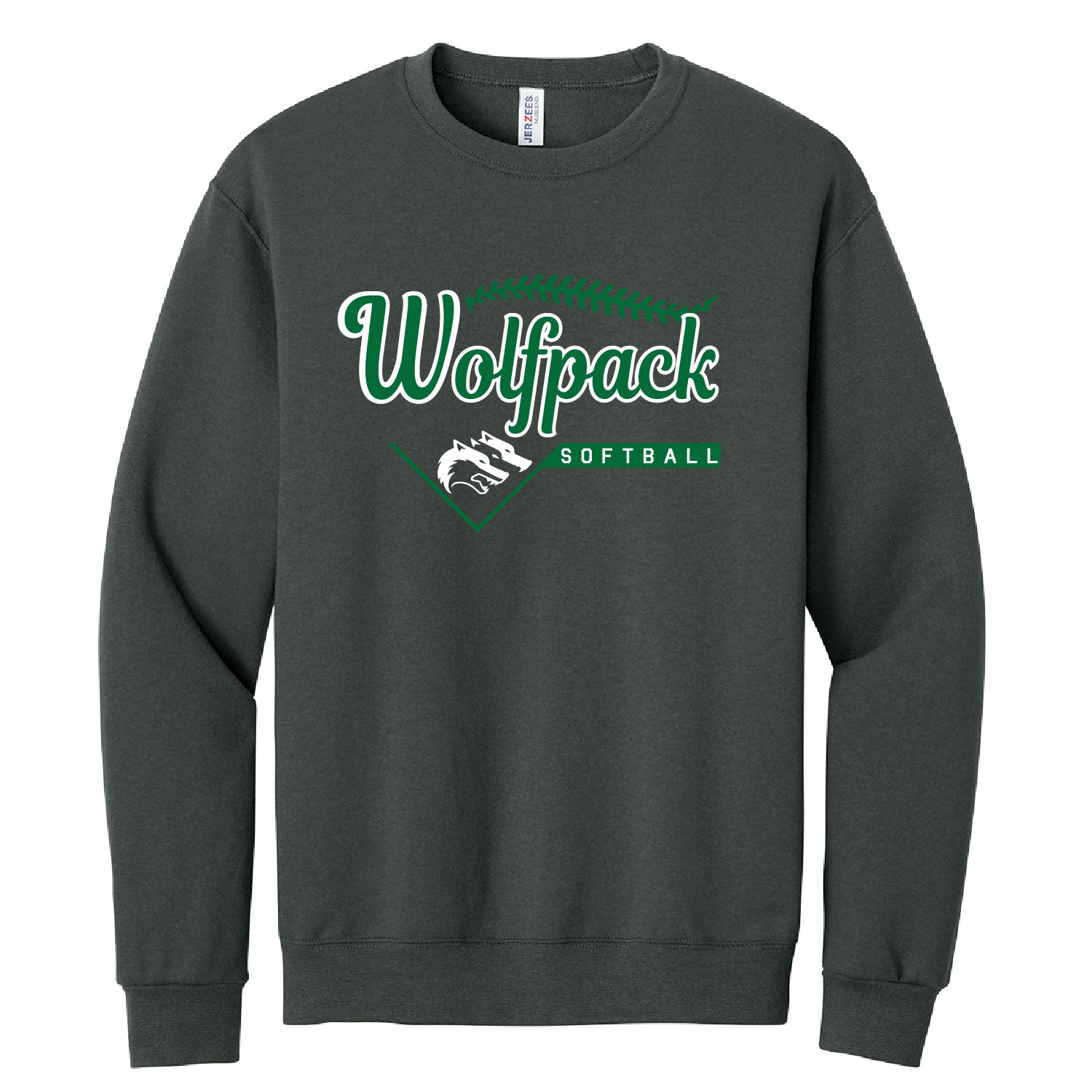 CSP Softball - Cotton Crew Sweatshirt- Charcoal Grey - Image 2