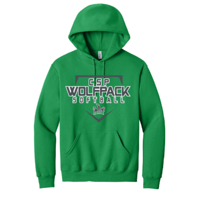CSP Softball - Cotton Hooded Sweatshirt- Kelly