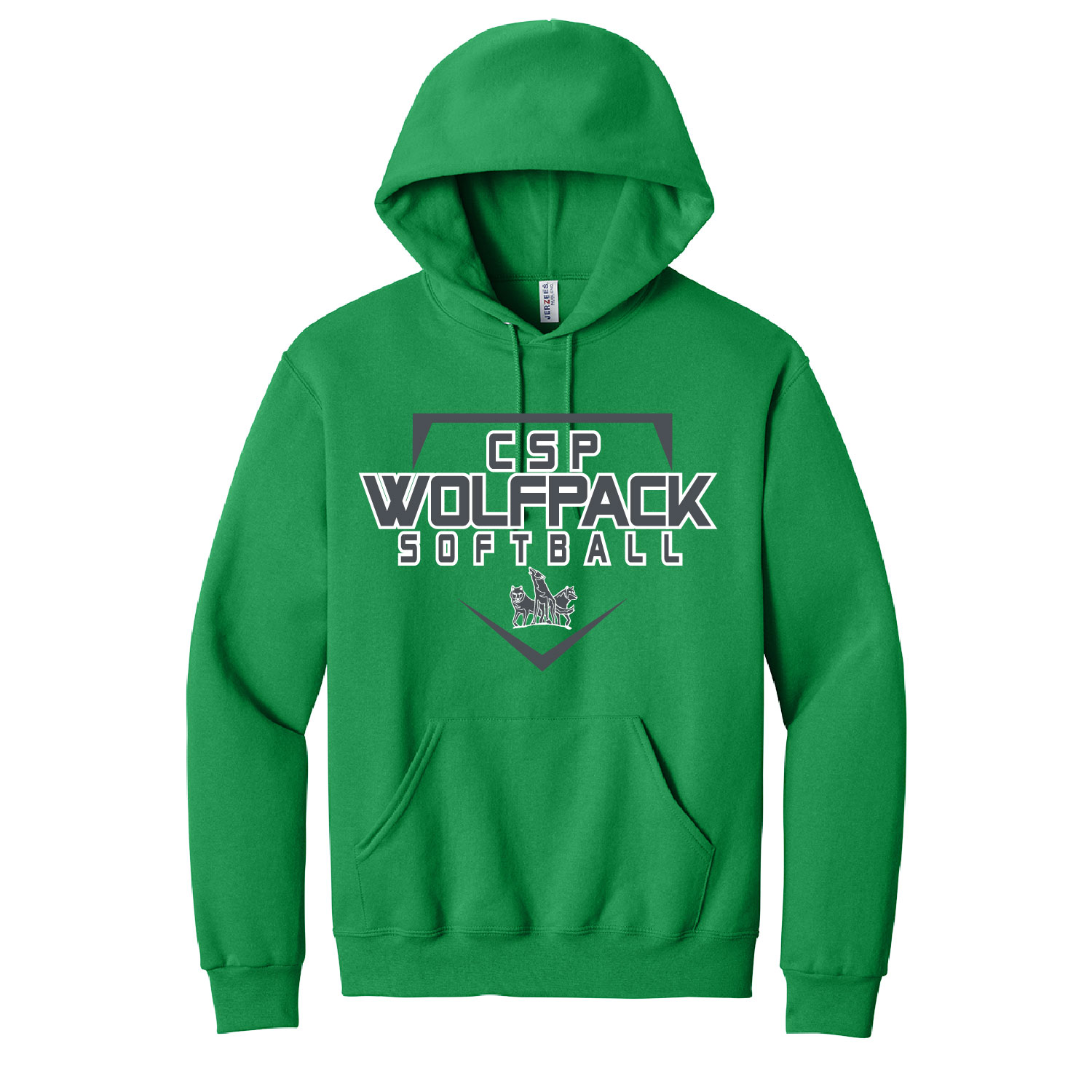 CSP Softball – Cotton Hooded Sweatshirt- Kelly product image