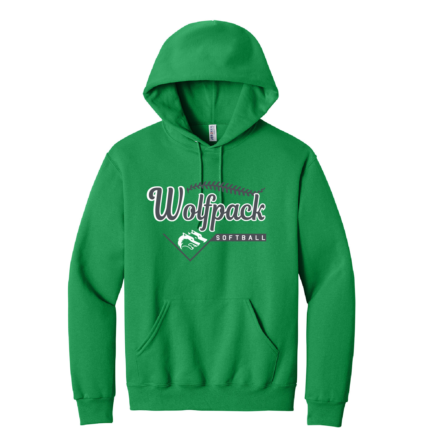 CSP Softball - Cotton Hooded Sweatshirt- Kelly - Image 2