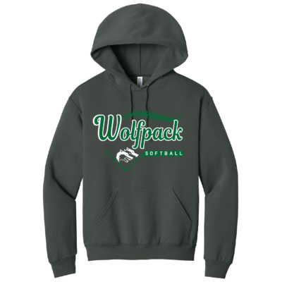 CSP Softball - Cotton Hooded Sweatshirt- Charcoal Grey