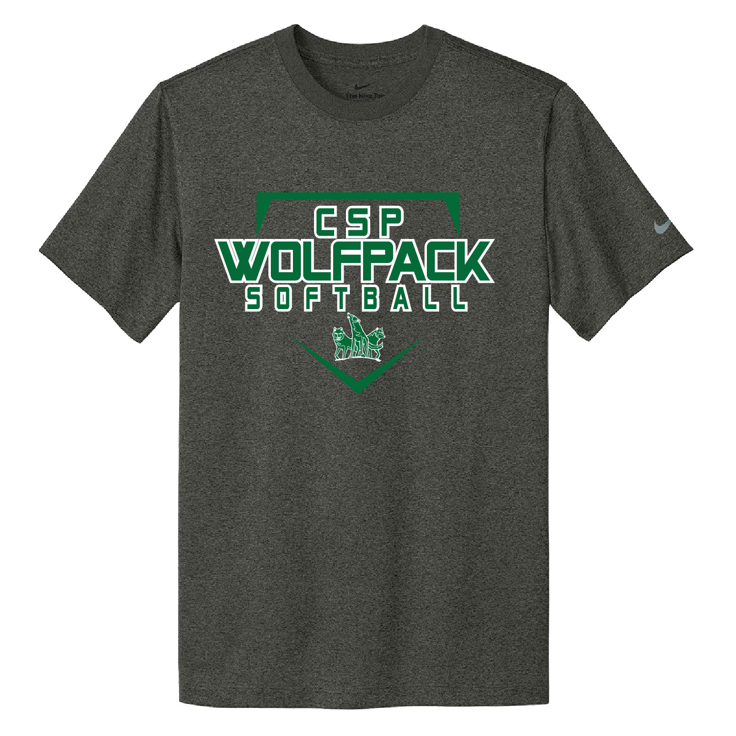 CSP Softball – Nike Swoosh Short Sleeve Shirt – Dark Smoke Heather product image