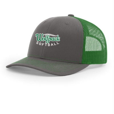 CSP Softball - Richardson Trucker Cap - Charcoal/Kelly EMBROIDERED