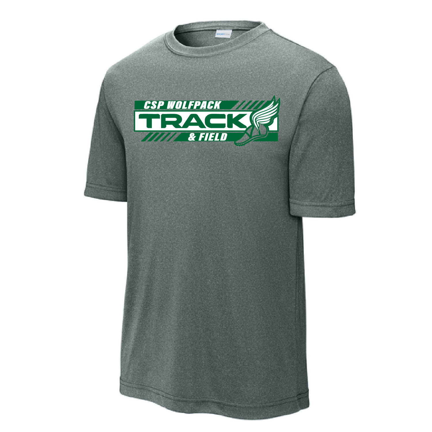 CSP Track & Field – POLY – Short Sleeve Shirt – Gray Concrete Heather product image